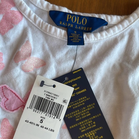 Polo by Ralph Lauren White and Pink Kids Casual Dress - Picture 3 of 3